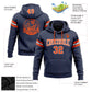 Custom Stitched Navy Orange-White Football Pullover Sweatshirt Hoodie Limited