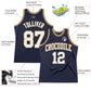 Custom Navy White-Old Gold Authentic Throwback Basketball Jersey Limited
