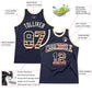 Custom Navy Vintage Usa Flag-Cream Authentic Throwback Basketball Jersey Limited