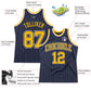 Custom Navy White Pinstripe Gold Authentic Basketball Jersey Limited