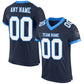 Custom Navy White-Electric Blue Mesh Authentic Football Jersey Limited
