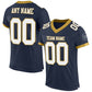 Custom Navy White-Old Gold Mesh Authentic Football Jersey Limited
