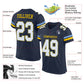 Custom Navy White Light Blue-Yellow Mesh Authentic Football Jersey Limited