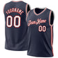 Custom Navy White-Red Authentic Throwback Basketball Jersey