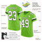 Custom Neon Green White-Black Mesh Authentic Football Jersey Limited