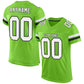 Custom Neon Green White-Black Mesh Authentic Football Jersey Limited