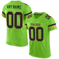 Custom Neon Green Black-Old Gold Mesh Authentic Football Jersey Limited