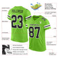 Custom Neon Green Black-White Mesh Authentic Football Jersey Limited
