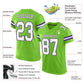 Custom Neon Green White-Purple Mesh Authentic Football Jersey Limited