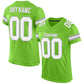 Custom Neon Green White-Gray Mesh Authentic Football Jersey Limited