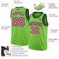 Custom Neon Green Pink-Navy Authentic Basketball Jersey Limited
