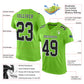 Custom Neon Green Black-White Mesh Authentic Football Jersey Limited