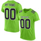 Custom Neon Green Black-White Mesh Authentic Football Jersey Limited