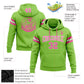 Custom Stitched Neon Green Pink-White Football Pullover Sweatshirt Hoodie Limited