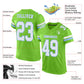 Custom Neon Green White-Light Blue Mesh Authentic Football Jersey Limited