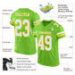 Custom Neon Green White-Yellow Mesh Authentic Football Jersey Limited
