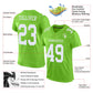Custom Neon Green White Mesh Authentic Football Jersey Limited