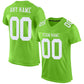 Custom Neon Green White Mesh Authentic Football Jersey Limited