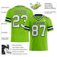 Custom Neon Green White-Navy Mesh Authentic Football Jersey Limited