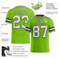 Custom Neon Green White-Purple Mesh Authentic Football Jersey Limited