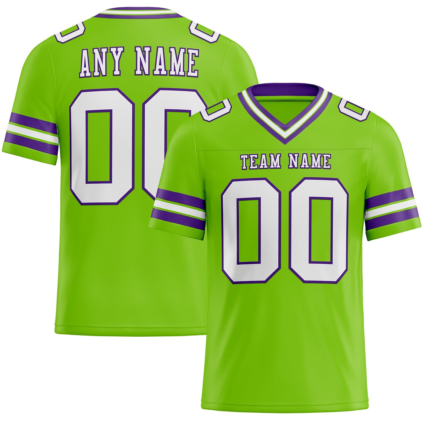 Custom Neon Green White-Purple Mesh Authentic Football Jersey Limited