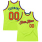 Custom Neon Green Orange-Royal Authentic Throwback Basketball Jersey