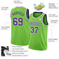 Custom Neon Green Purple-White Authentic Basketball Jersey Limited