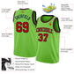 Custom Neon Green Red-Navy Authentic Basketball Jersey Limited