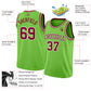 Custom Neon Green Maroon-White Authentic Basketball Jersey Limited