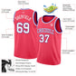 Custom Neon Pink White-Purple Authentic Basketball Jersey Limited