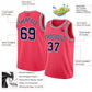 Custom Neon Pink Navy-White Authentic Basketball Jersey Limited