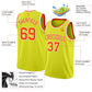 Custom Neon Yellow Orange-White Authentic Basketball Jersey Limited