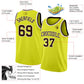Custom Neon Yellow Brown-White Authentic Basketball Jersey Limited