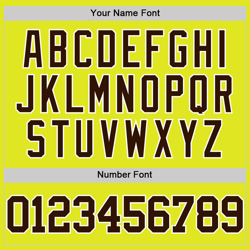 Custom Neon Yellow Brown-White Authentic Basketball Jersey Limited