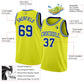 Custom Neon Yellow Royal-White Authentic Basketball Jersey Limited