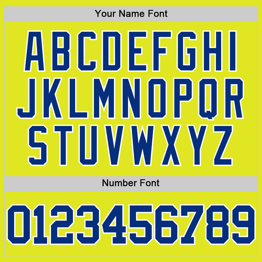 Custom Neon Yellow Royal-White Authentic Basketball Jersey Limited