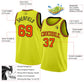 Custom Neon Yellow Orange-Black Authentic Basketball Jersey Limited