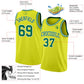 Custom Neon Yellow Kelly Green-White Authentic Basketball Jersey Limited