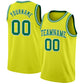Custom Neon Yellow Kelly Green-White Authentic Basketball Jersey