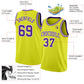 Custom Neon Yellow Purple-White Authentic Basketball Jersey Limited