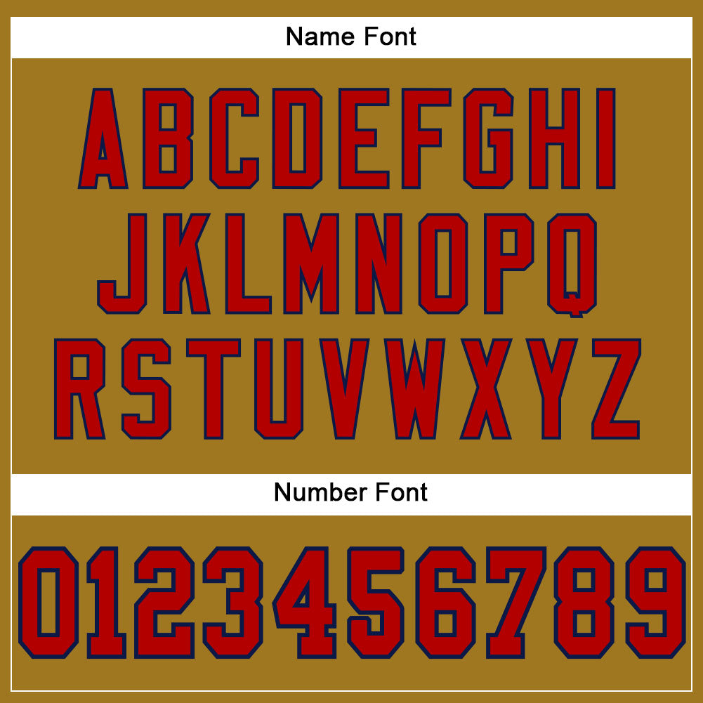 Custom Old Gold Red-Navy Mesh Authentic Football Jersey Limited