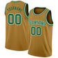 Custom Old Gold Kelly Green-White Authentic Basketball Jersey