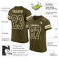 Custom Olive Olive-Cream Mesh Authentic Salute To Service Football Jersey Limited