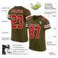 Custom Olive Red-White Mesh Authentic Salute To Service Football Jersey Limited