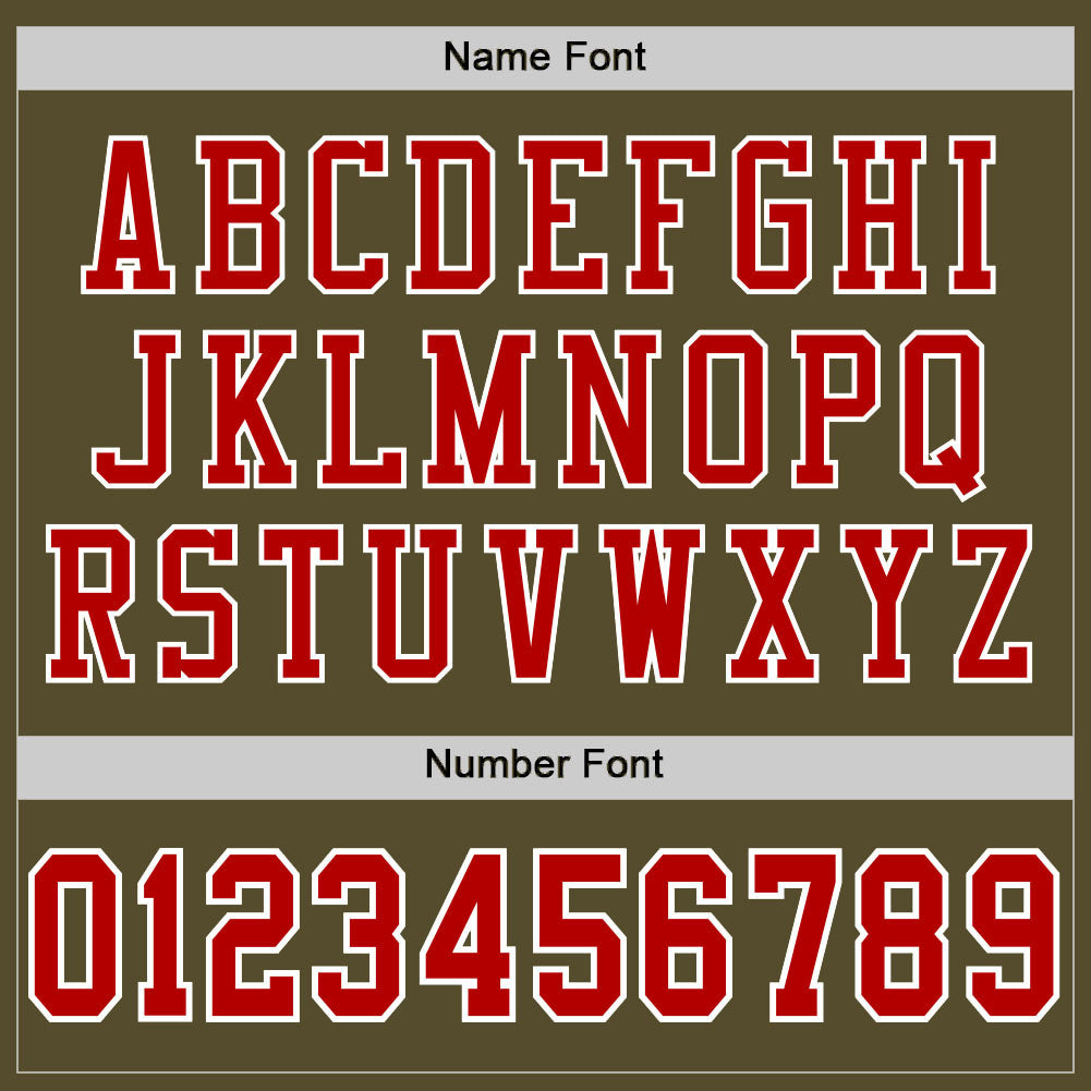 Custom Olive Red-White Mesh Authentic Salute To Service Football Jersey Limited