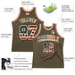 Custom Olive Vintage Usa Flag-Cream Authentic Throwback Salute To Service Basketball Jersey Limited