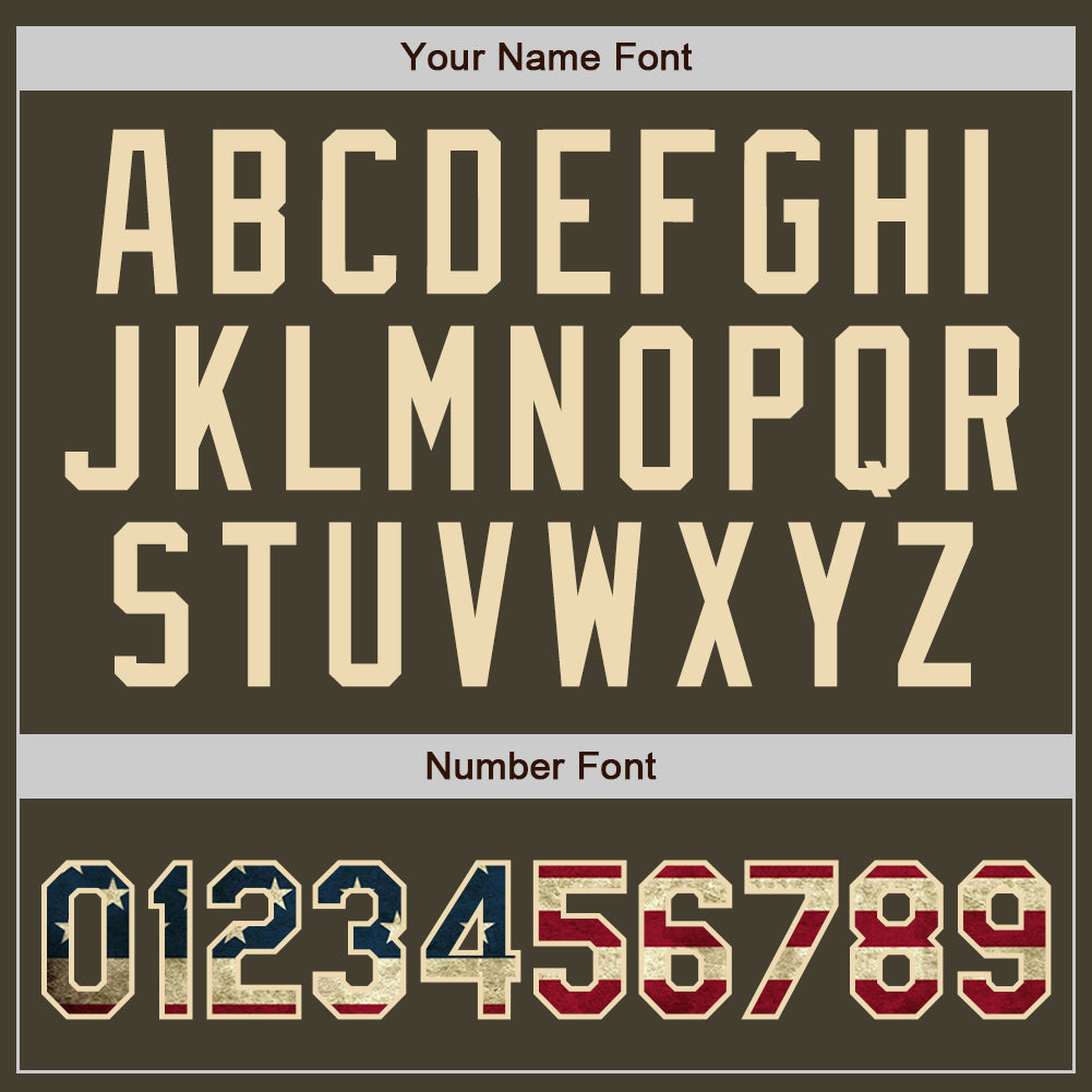 Custom Olive Vintage Usa Flag-Cream Authentic Throwback Salute To Service Basketball Jersey Limited