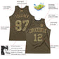 Custom Olive Camo-Old Gold Authentic Throwback Salute To Service Basketball Jersey Limited
