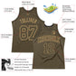 Custom Olive Olive-Old Gold Authentic Throwback Salute To Service Basketball Jersey Limited
