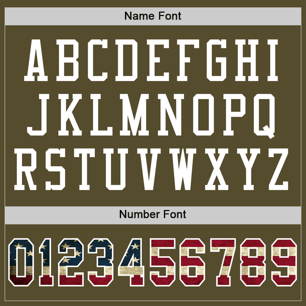 Custom Olive Vintage USA Flag-White Mesh Authentic Salute To Service Football Jersey Limited